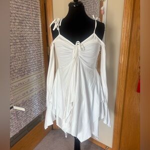 White Fairycore Dress w/ Sleeves